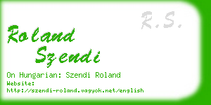 roland szendi business card